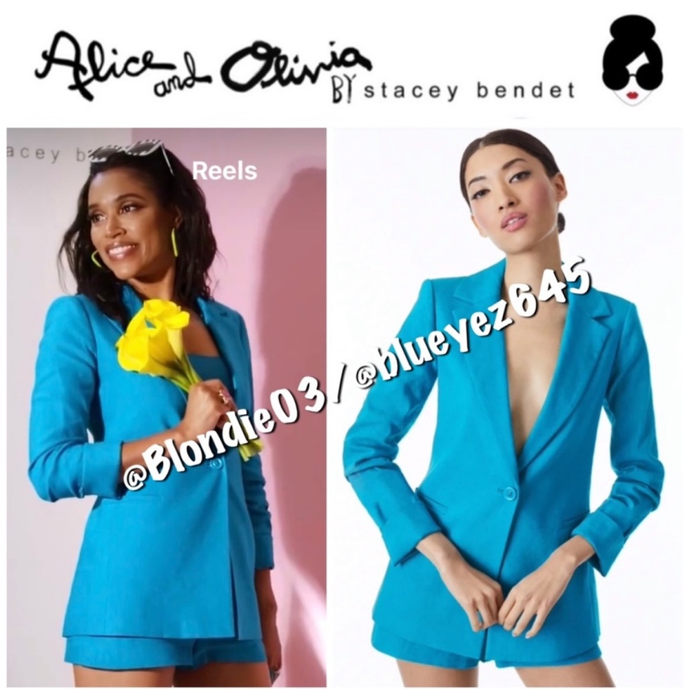 Alice + Olivia Blue Blazer Jacket